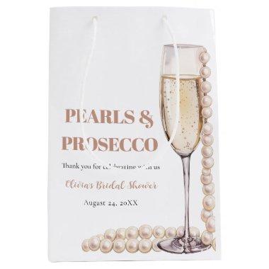 Elegant Gold Pearls and Prosecco  Medium Gift Bag