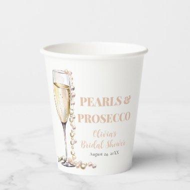 Elegant Gold Pearls and Prosecco  Paper Cups