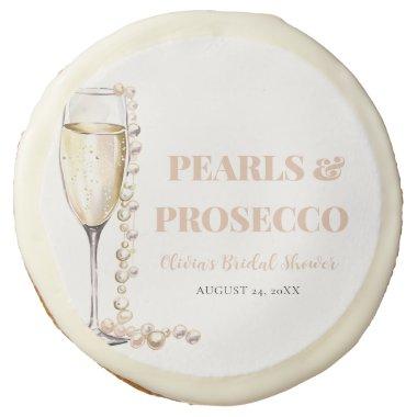 Elegant Gold Pearls and Prosecco  Sugar Cookie