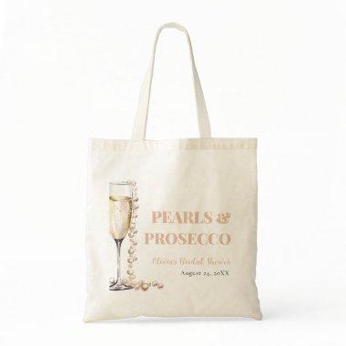 Elegant Gold Pearls and Prosecco Bridal Shower Tote Bag