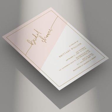 Elegant Gold Script Blush Pink