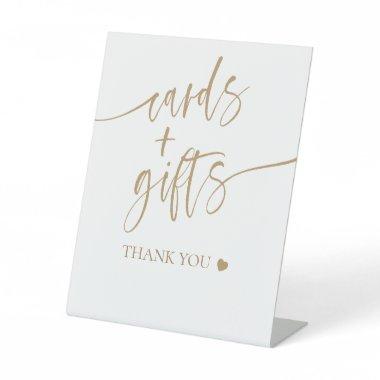 Elegant Gold Script Bridal Shower Invitations & Gifts Pedestal Sign