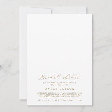 Elegant Gold Script Bridal Shower Invitations