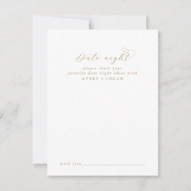 Elegant Gold Script Date Night Idea Advice Card