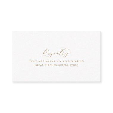 Elegant Gold Script Gift Registry Enclosure