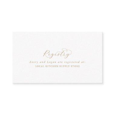 Elegant Gold Script Gift Registry Enclosure Invitations