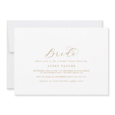 Elegant Gold Script Horizontal Bride