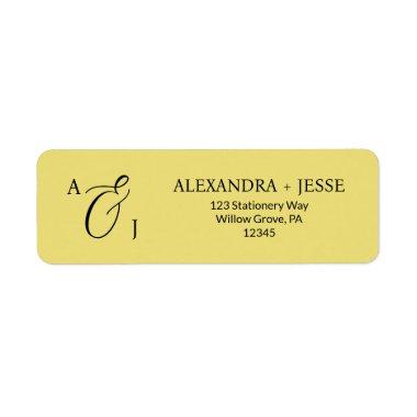 Elegant Gold Script Monogram Label