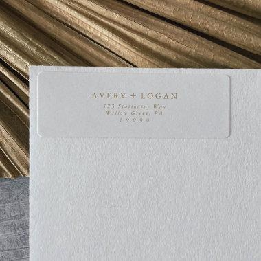 Elegant Gold Script Return Address Label