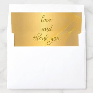 Elegant Gold Template Love And Thank You Hand Text Envelope Liner