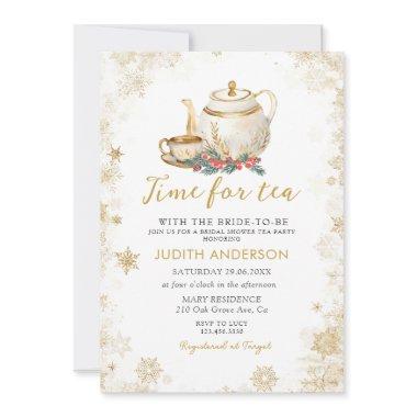 Elegant Gold Time For Tea Christmas