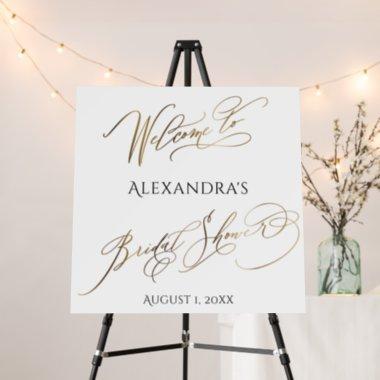 Elegant Gold Typography Bridal Shower Welcome Sign