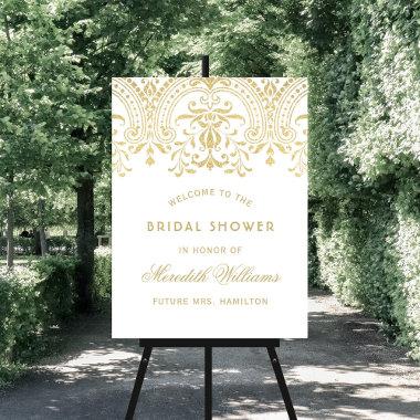 Elegant Gold Vintage Glamour Bridal Shower Welcome Foam Board
