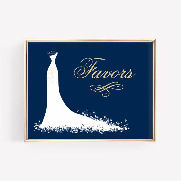 Elegant Gold Wedding Favors Gown Bridal Shower Poster