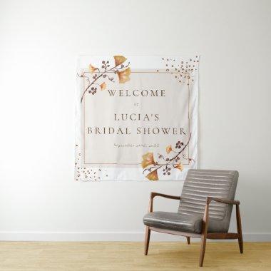 Elegant Golden Autumn Leaf  Welcome Tapestry