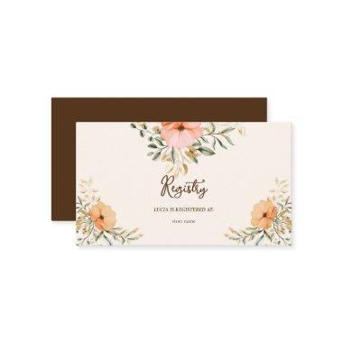 Elegant Golden Fall Flowers  Registry Enclosure