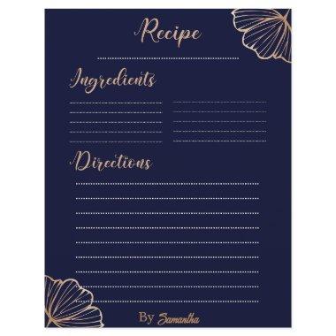 Elegant Golden Tropical custom Recipe template