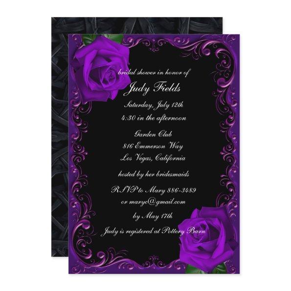 Elegant Goth Purple Roses