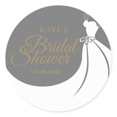 Elegant Gown  Favor Classic Round Sticker