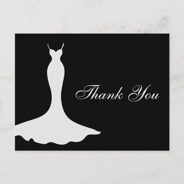 Elegant Gown Bridal Shower Thank You PostInvitations
