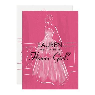 Elegant Gown Will You Be My Flower Girl Invitations