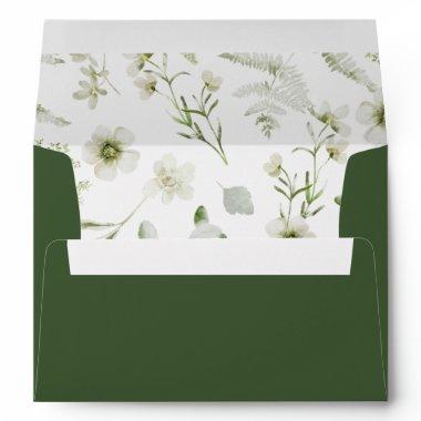 Elegant Green Botanical Envelope