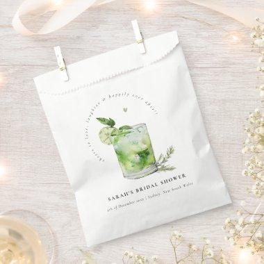 Elegant Green Margarita Cocktail Bridal Shower Favor Bag