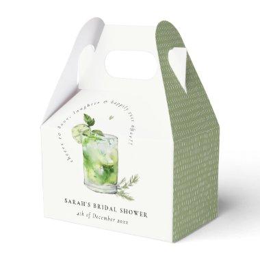 Elegant Green Margarita Cocktail Bridal Shower Favor Boxes