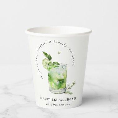 Elegant Green Margarita Cocktail  Paper Cups