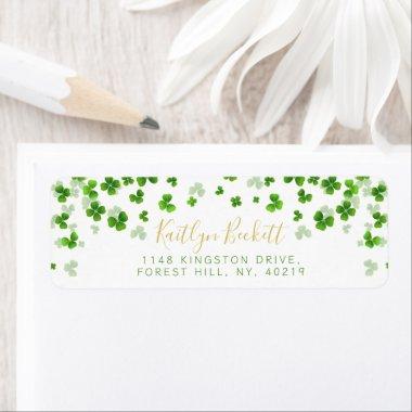 Elegant Green Shamrocks Irish St. Patrick's Day Label