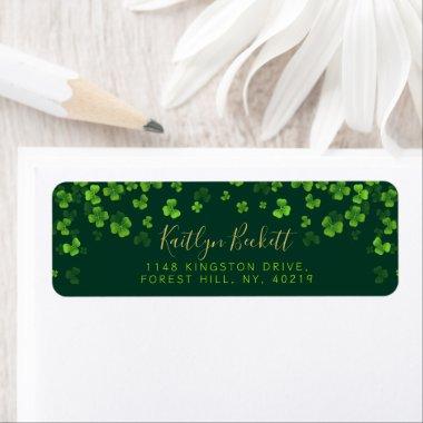 Elegant Green Shamrocks Irish St. Patrick's Day Label