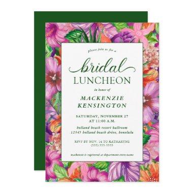 Elegant Green Tropical Floral Bridal Luncheon