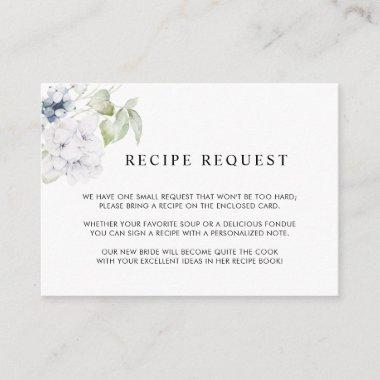 Elegant Greenery and White Floral Wedding Recipe Enclosure Invitations