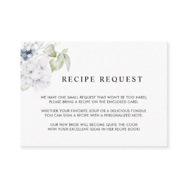 Elegant Greenery and White Floral Wedding Recipe Enclosure Invitations