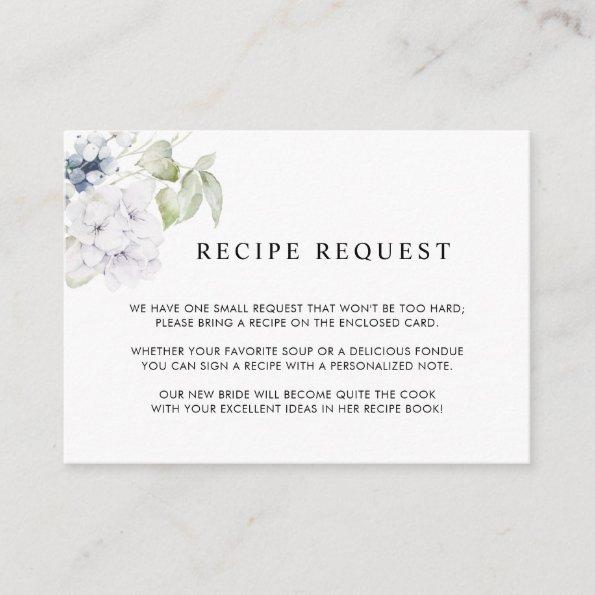 Elegant Greenery and White Floral Wedding Recipe Enclosure Invitations