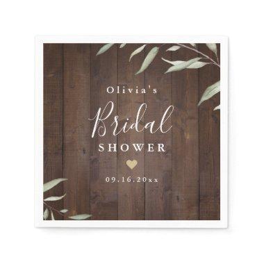 Elegant greenery barn wood rustic  napkins