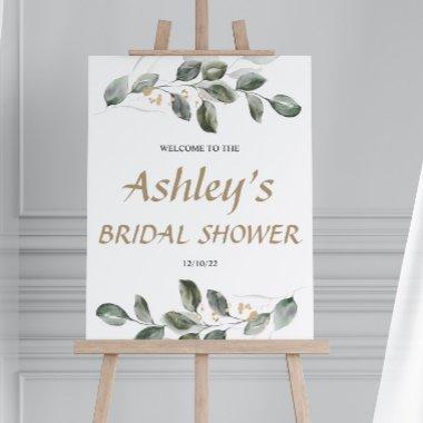 Elegant Greenery Bridal Shower Welcome Board