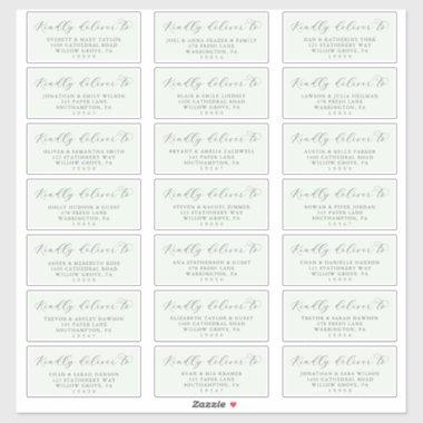 Elegant Greenery Coordinate Guest Address Labels