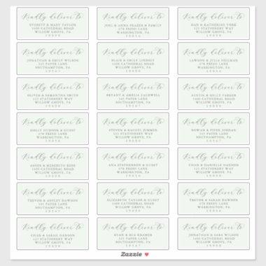 Elegant Greenery Coordinate Guest Address Labels