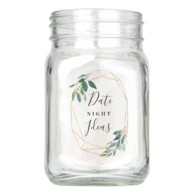 Elegant Greenery Date Night Jar Wedding Gift
