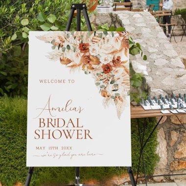 Elegant Greenery Floral Pampas  Sign