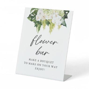 Elegant Greenery Flower Bar Pedestal Sign