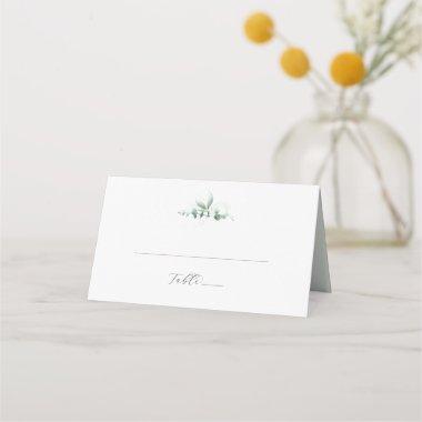 Elegant Greenery Folded Wedding Place Invitations