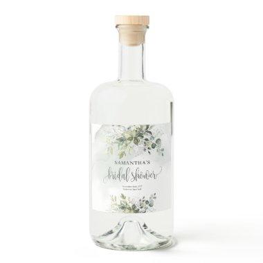 Elegant greenery foliage faux gold  Liquor Bottle Label