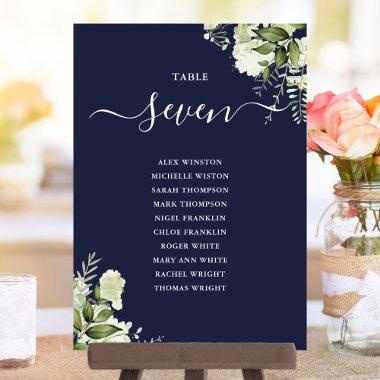 Elegant Greenery Foliage Seating Plan Table Number