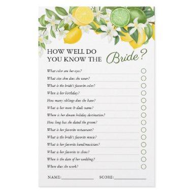 Elegant Greenery Lemon  Game