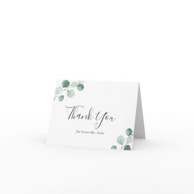 Elegant Greenery Rustic Eucalyptus Bridal Shower Thank You Invitations