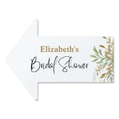 Elegant Greenery Watercolor gold Bridal Showe Sign