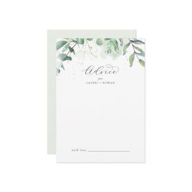 Elegant Greenery Wedding Advice Card