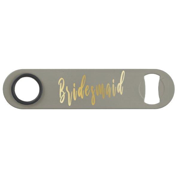 Elegant grey & gold bridesmaid bar key